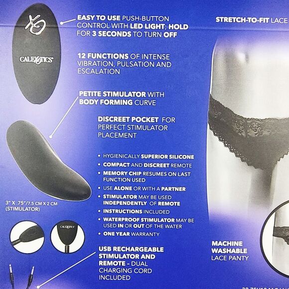 CalExotics Remote Control Black Lace Panty Set -R - Picture 5 of 7